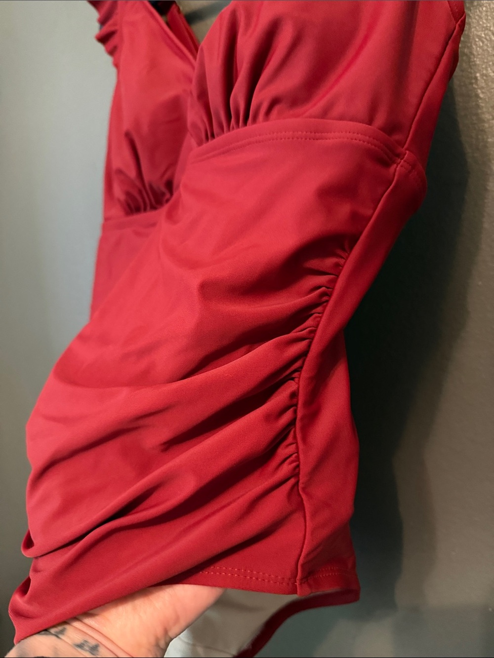 Kona Sol Ruffled Ruched One Piece - Picture 5 of 9